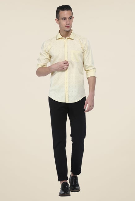 Basics Yellow Printed Shirt Basics Yellow Printed Shirt