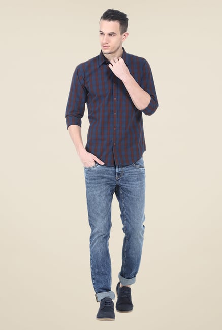 Basics Blue Cotton Shirt Basics Blue Cotton Shirt