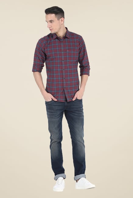 Basics Red Slim Fit Shirt Basics Red Slim Fit Shirt