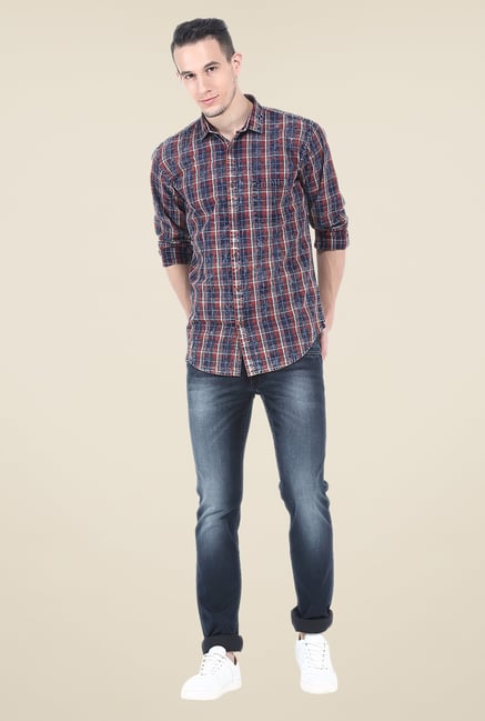 Basics Red Checks Full Sleeve Shirt Basics Red Checks Full Sleeve Shirt