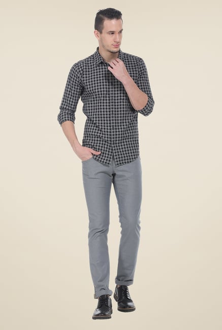 Basics Black Checks Full Sleeve Shirt Basics Black Checks Full Sleeve Shirt