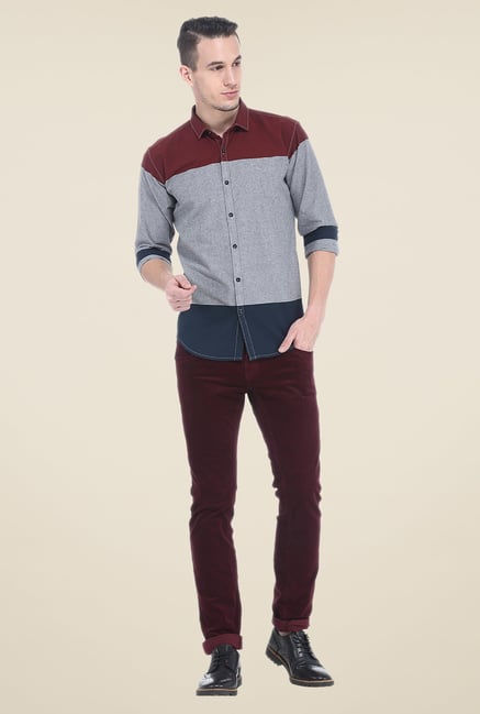 Basics Multicolor Solid Slim Fit Shirt Basics Multicolor Solid Slim Fit Shirt