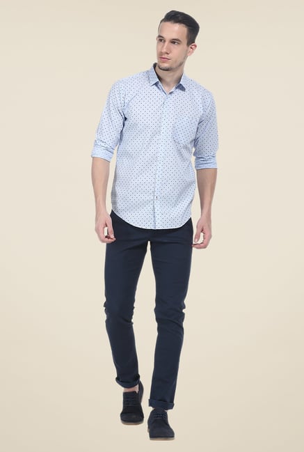 Basics Light Blue Printed Shirt Basics Light Blue Printed Shirt