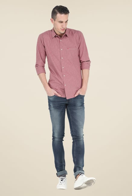 Basics Red Checks Full Sleeve Cotton Shirt Basics Red Checks Full Sleeve Cotton Shirt