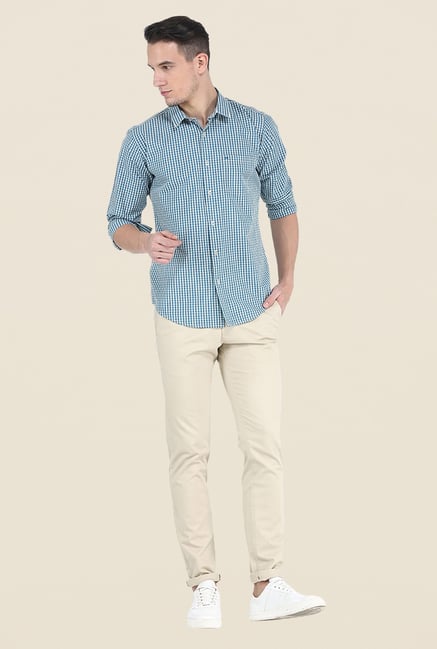 Basics Turquoise Checks Shirt Basics Turquoise Checks Shirt