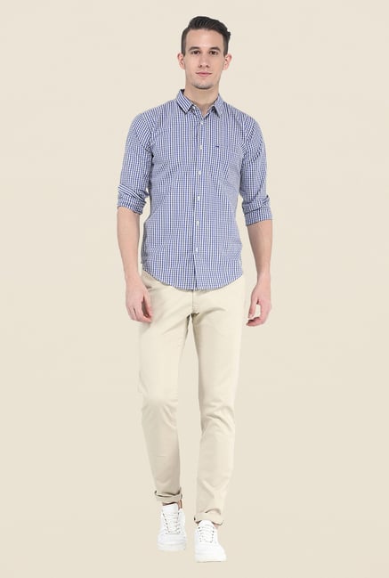 Basics Purple Checks Full Sleeve Shirt Basics Purple Checks Full Sleeve Shirt