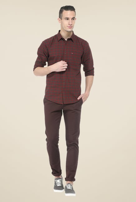 Basics Red Full Sleeve Shirt Basics Red Full Sleeve Shirt