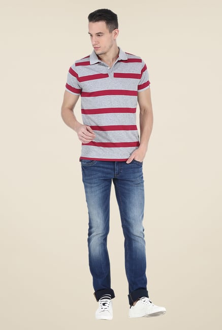 Basics Light Grey Polo T Shirt Basics Light Grey Polo T Shirt