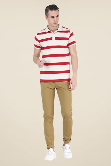 Basics Beige Polo T Shirt Basics Beige Polo T Shirt