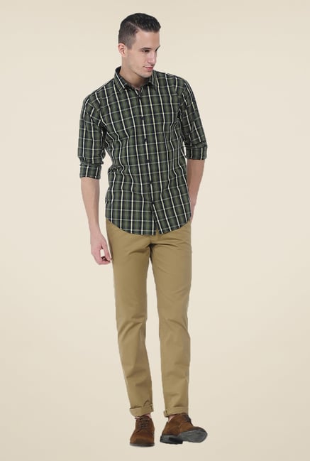 Basics Olive Checks Shirt Basics Olive Checks Shirt