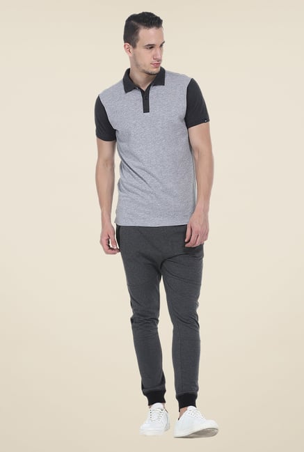 Basics Grey Polo T Shirt Basics Grey Polo T Shirt