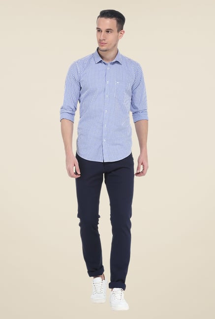 Basics Blue Full Sleeve Slim Fit Shirt Basics Blue Full Sleeve Slim Fit Shirt