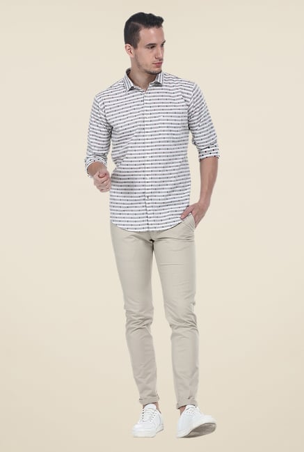 Basics Off White Striped Shirt Basics Off White Striped Shirt