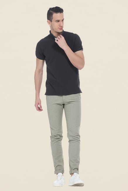 Basics Dark Grey Solid T Shirt Basics Dark Grey Solid T Shirt