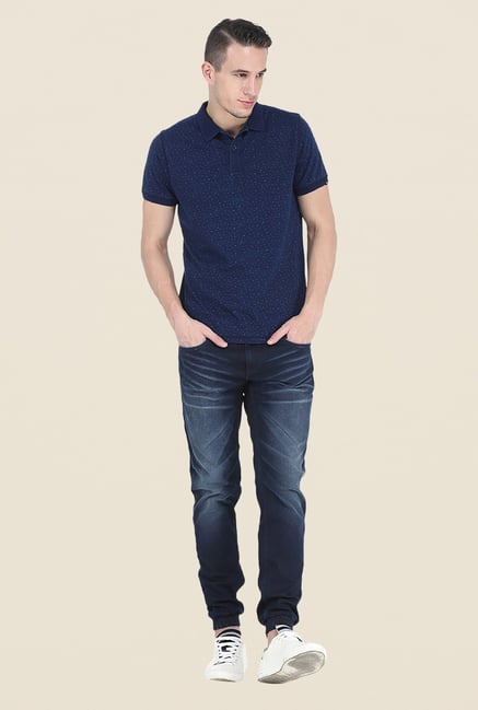 Basics Blue Polo Printed T Shirt Basics Blue Polo Printed T Shirt