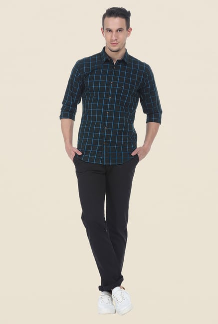 Basics Black Solid Herringbone Chinos Basics Black Solid Herringbone Chinos