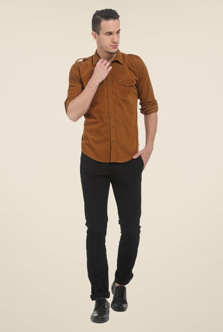 Basics Black Herringbone Solid Skinny Fit Chinos Basics Black Herringbone Solid Skinny Fit Chinos