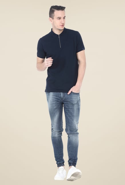 Basics Navy Polo Solid T Shirt Basics Navy Polo Solid T Shirt