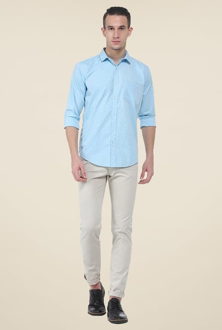 Basics Aqua Printed Shirt Basics Aqua Printed Shirt