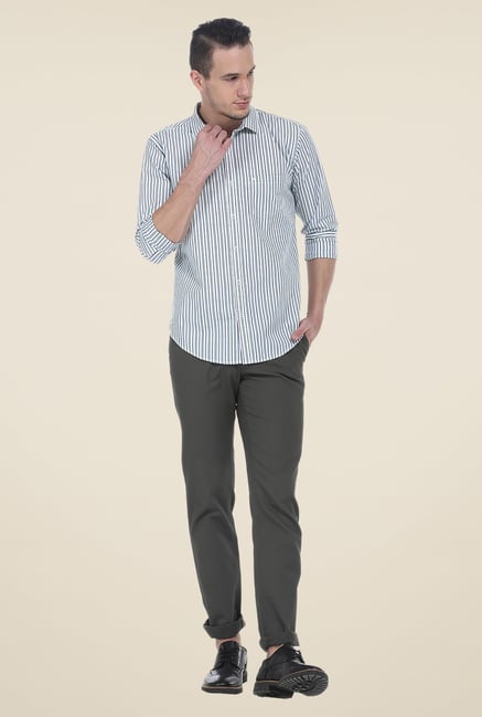 Basics Green Striped Shirt Basics Green Striped Shirt