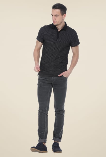 Basics Black Polo Printed T Shirt Basics Black Polo Printed T Shirt