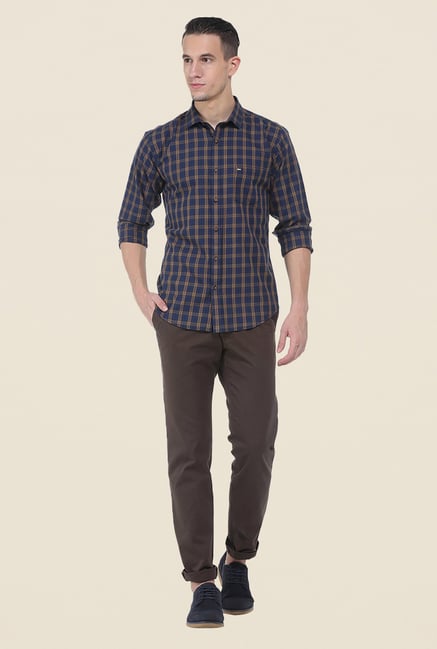 Basics Brown Solid Chinos Basics Brown Solid Chinos