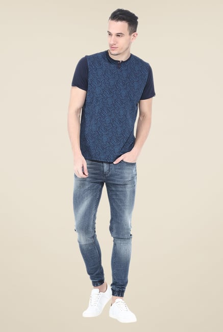 Basics Navy Printed T Shirt Basics Navy Printed T Shirt