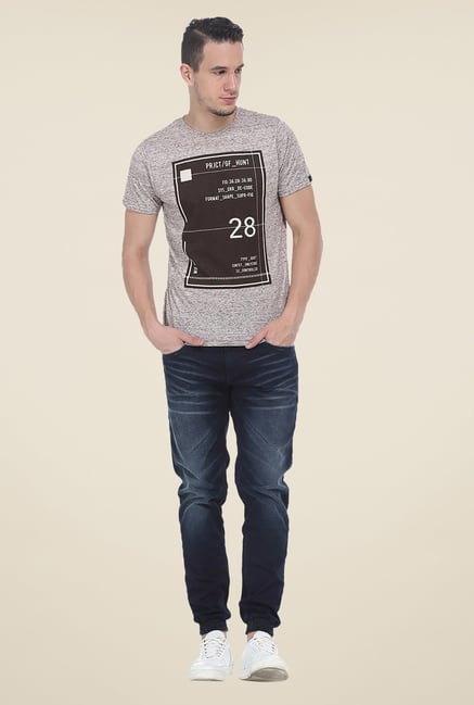 Basics Red Printed Crew T Shirt Basics Red Printed Crew T Shirt