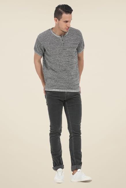 Basics Grey Solid Chinos Basics Grey Solid Chinos