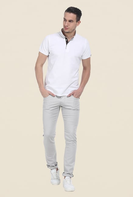 Basics Ecru Striped Chinos Basics Ecru Striped Chinos