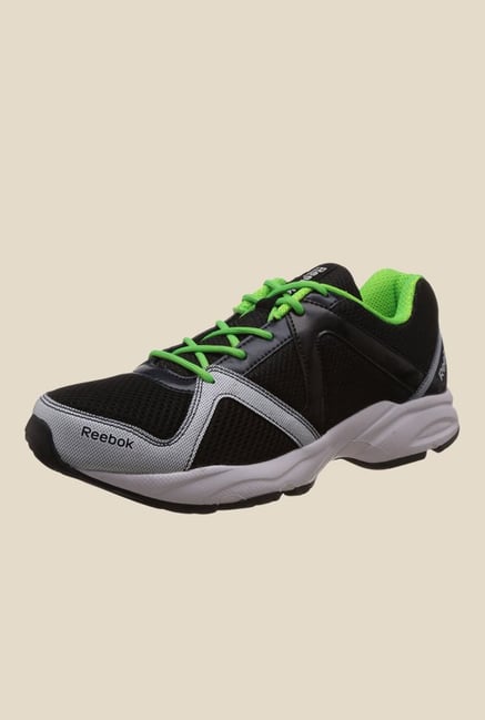 Reebok Thunder Run Black & Green Running Shoes Reebok Thunder Run Black & Green Running Shoes