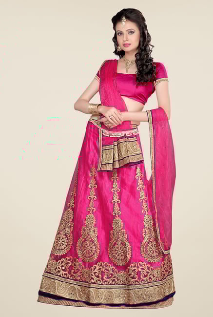 Occeanus Pink Net Semi Stitched Lehenga Set Occeanus Pink Net Semi Stitched Lehenga Set
