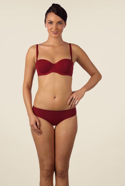 Triumph Maroon Solid Seamless Bra Triumph Maroon Solid Seamless Bra