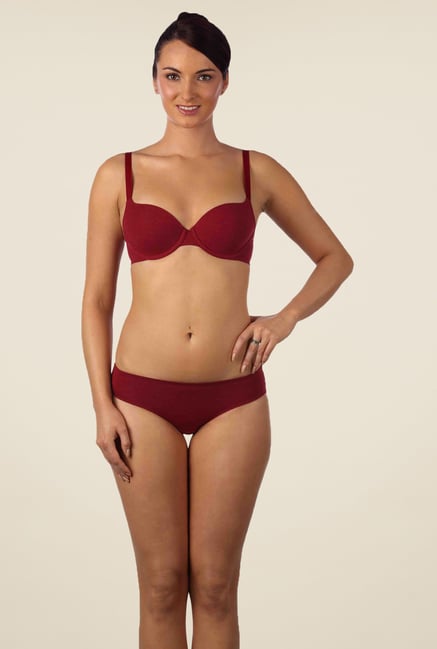 Triumph Maroon Solid Seamless Bra Triumph Maroon Solid Seamless Bra