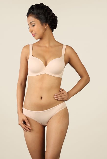 Triumph Beige Solid Seamless Bra Triumph Beige Solid Seamless Bra