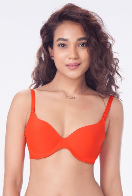 PrettySecrets Orange Padded Seamless Bra PrettySecrets Orange Padded Seamless Bra