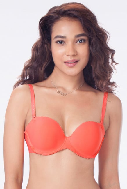 PrettySecrets Coral Padded Seamless Bra PrettySecrets Coral Padded Seamless Bra