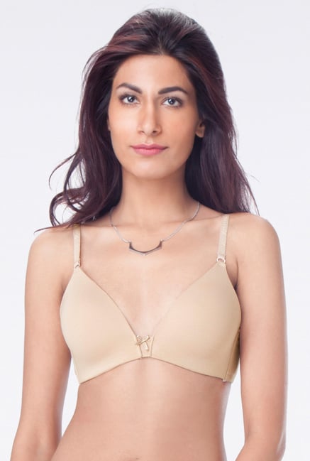 PrettySecrets Beige Padded Plunge Bra PrettySecrets Beige Padded Plunge Bra