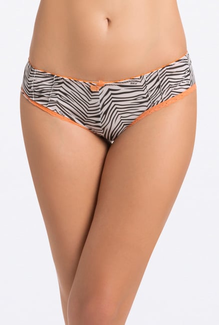 PrettySecrets White Black Zebra Thong PrettySecrets White Black Zebra Thong
