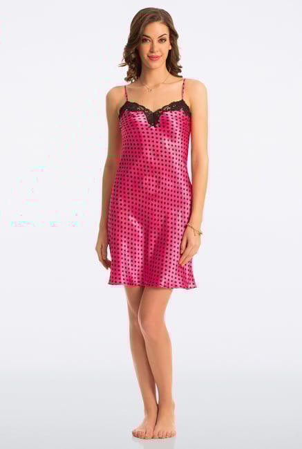 PrettySecrets Pink Polka Dot Baby Doll PrettySecrets Pink Polka Dot Baby Doll