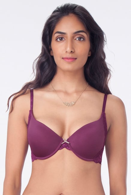 PrettySecrets Purple Padded Plunge Bra PrettySecrets Purple Padded Plunge Bra