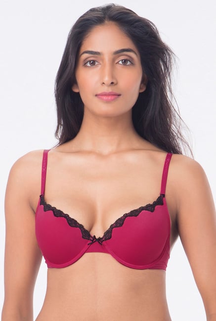 PrettySecrets Pink Padded Plunge Bra PrettySecrets Pink Padded Plunge Bra