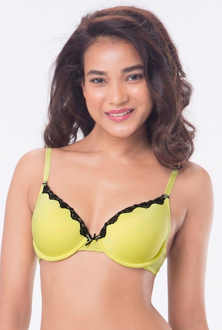PrettySecrets Yellow Padded Plunge Bra PrettySecrets Yellow Padded Plunge Bra