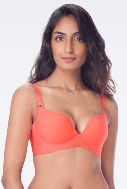 PrettySecrets Coral Padded Seamless Bra PrettySecrets Coral Padded Seamless Bra