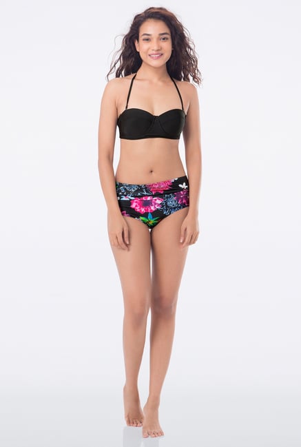 PrettySecrets Black Floral Print Bikini PrettySecrets Black Floral Print Bikini