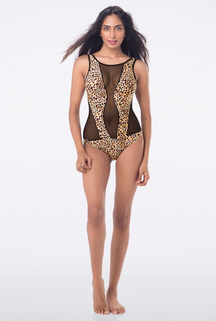 PrettySecrets Beige Animal Print Monokini PrettySecrets Beige Animal Print Monokini