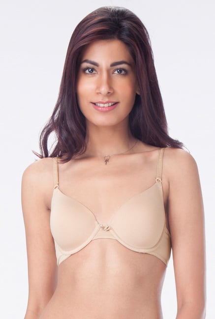 PrettySecrets Beige Padded Plunge Bra PrettySecrets Beige Padded Plunge Bra