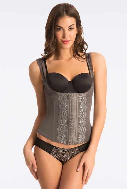 PrettySecrets Grey Lace Slimming Corset PrettySecrets Grey Lace Slimming Corset