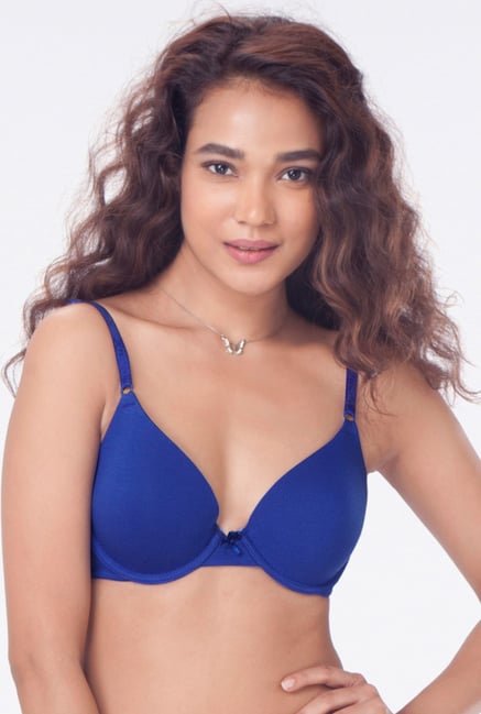 PrettySecrets Blue Padded Plunge Bra PrettySecrets Blue Padded Plunge Bra
