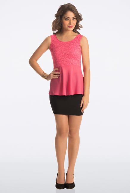 PrettySecrets Pink Solid Round Neck Top PrettySecrets Pink Solid Round Neck Top